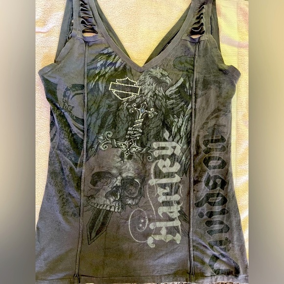 Harley-Davidson Black Graphic Tank Top - Picture 1 of 5